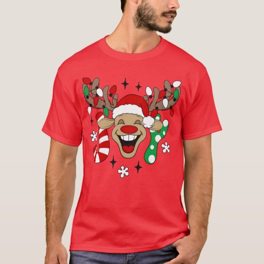 Rein Rudolph Christmas Uggli Weihnachts Sweater Gi T-Shirt (Vorderseite)