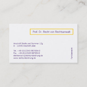 Rein typografische, professionelle, gut lesbare visitenkarte