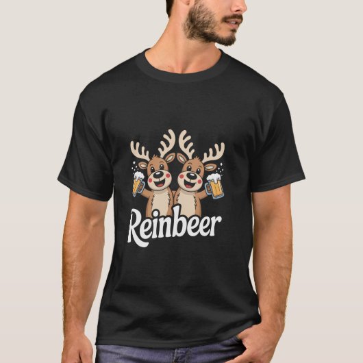 Reinbeer Cute Reindeer Beer Lovers  T-Shirt (Vorderseite)