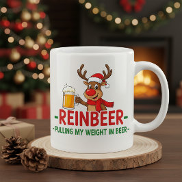 Reinbeer Funny Christmas Reindeer Beer Mug  Jumbo-Tasse