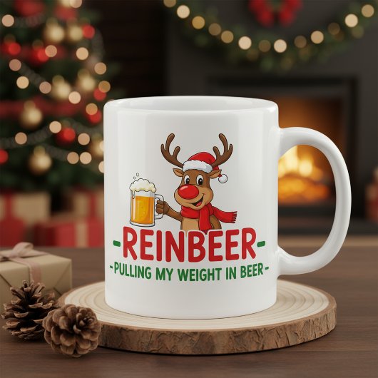 Reinbeer Funny Christmas Reindeer Beer Mug  Jumbo-Tasse