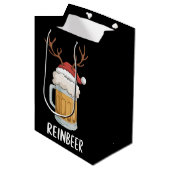 Reinbeer Funny Couples Christmas Matching Holiday  Mittlere Geschenktüte (Vorderseite Schrägansicht)
