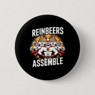 Reinbeers Emble Funny Drink Rentier Button