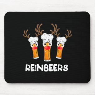 Reinbeers Funny Reindeer Beer Christmas Drink X Mousepad
