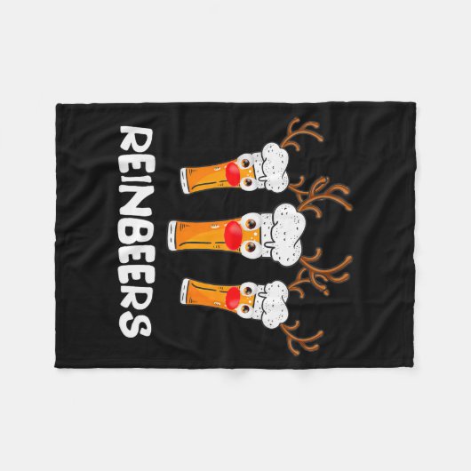 Reinbeers Funny Reindeer Beer Christmas Drinking X Fleecedecke (Vorderseite (Horizontal))