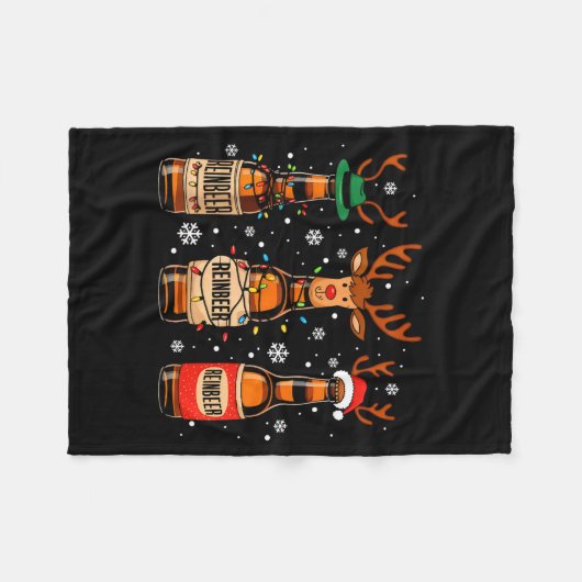 Reinbeers Funny Reindeer Beer Christmas Drinking X Fleecedecke (Vorderseite (Horizontal))