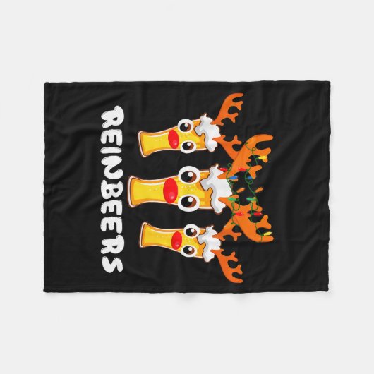Reinbeers Funny Reindeer Beer Christmas Drinking X Fleecedecke (Vorderseite (Horizontal))