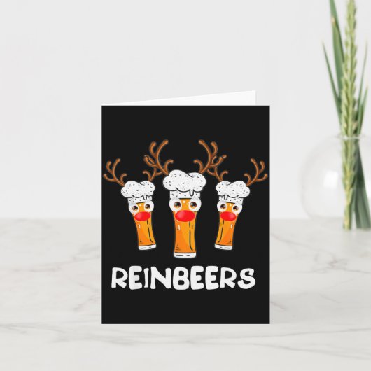 Reinbeers Funny Reindeer Beer Christmas Drinking X Karte (Vorderseite)