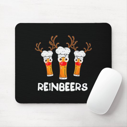 Reinbeers Funny Reindeer Beer Christmas Drinking X Mousepad (Mit Mouse)