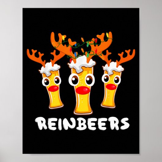 Reinbeers Funny Reindeer Beer Christmas Drinking X Poster (Vorne)