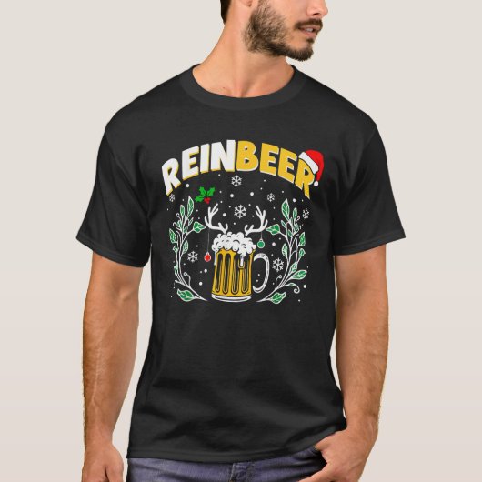 Reinbeers Funny Reindeer Beer Christmas Drinking X T-Shirt (Vorderseite)