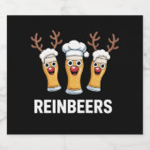 Reinbeers Funny Reindeer Beer Weihnachtsgetränk Bierflaschenetikett (Einzelnes Label)