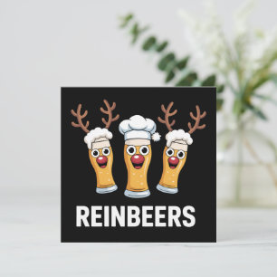Reinbeers Funny Reindeer Beer Weihnachtsgetränk Feiertagskarte
