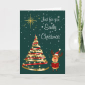 Reindee Christmas Carol Singer Grußkarte Karte (Vorderseite)