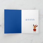 Reindee Christmas Carol Singer Grußkarte Karte (Innenseite)