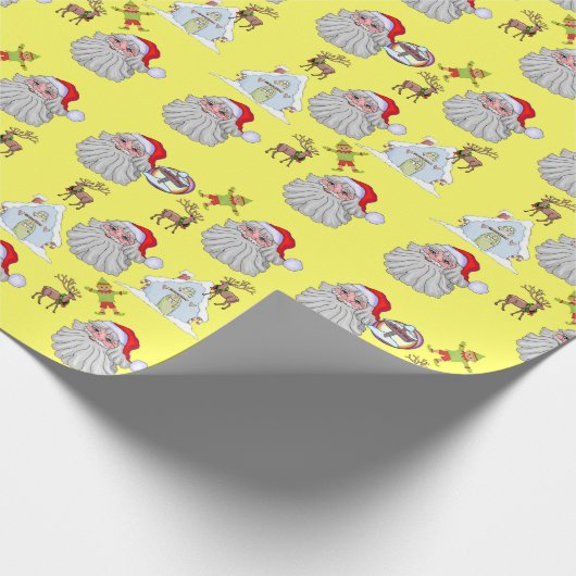 Reindee Christmas Santa Claus Elf Wrapping Paper Geschenkpapier (Ecke)