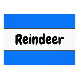 REINDEE Fun Bright Blue White Holiday Streifen Fotodruck