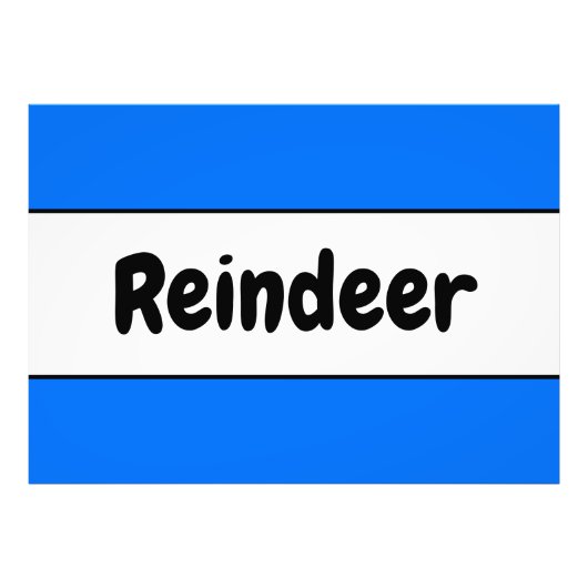 REINDEE Fun Bright Blue White Holiday Streifen Fotodruck (Vorne)