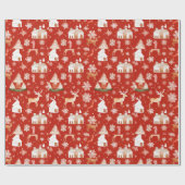 Reindee Snowflakes Land Weihnachten Geschenkpapier (Flach)