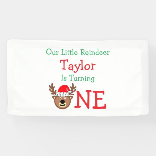 Reindeer 1. Geburtstag Banner (Horizontal)