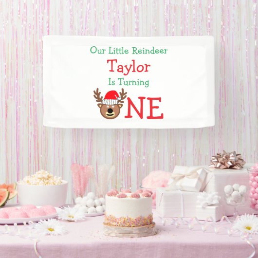 Reindeer 1. Geburtstag Banner (Party)