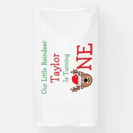 Reindeer 1. Geburtstag Banner (Vertikal)