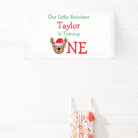 Reindeer 1. Geburtstag Banner (InSitu)