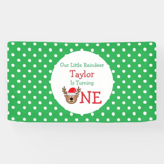 Reindeer 1. Geburtstag Banner (Horizontal)