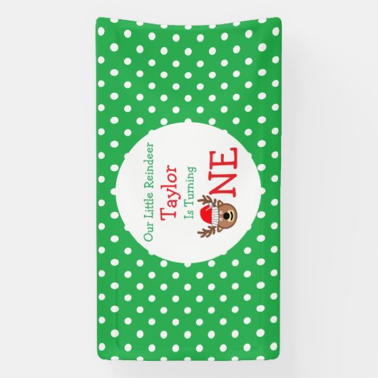 Reindeer 1. Geburtstag Banner (Vertikal)