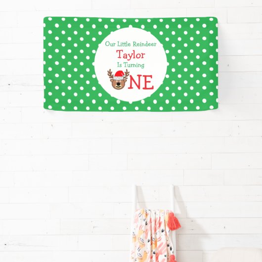 Reindeer 1. Geburtstag Banner (InSitu)