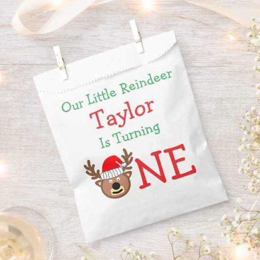 Reindeer 1. Geburtstag Geschenktütchen (Ausgeschnitten)