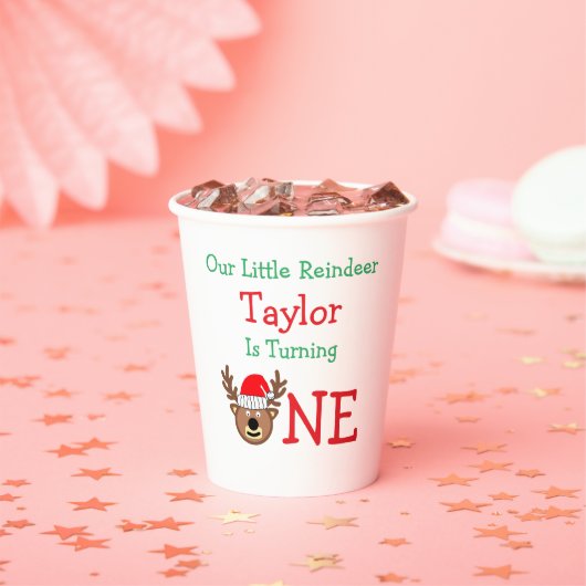 Reindeer 1. Geburtstag Pappbecher (Insitu)