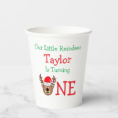 Reindeer 1. Geburtstag Pappbecher (Vorderseite)