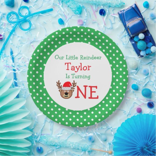 Reindeer 1. Geburtstag Pappteller (Party)