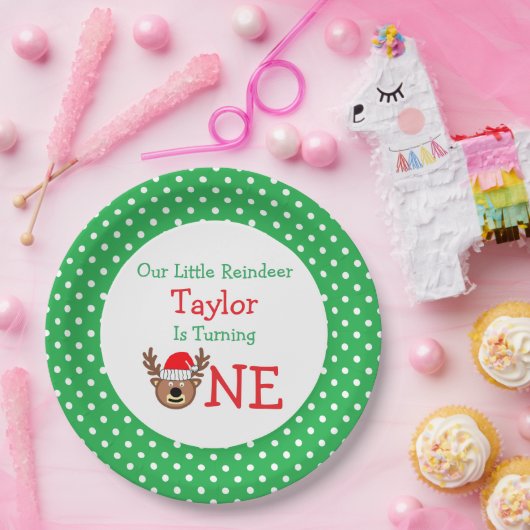 Reindeer 1. Geburtstag Pappteller (Party)