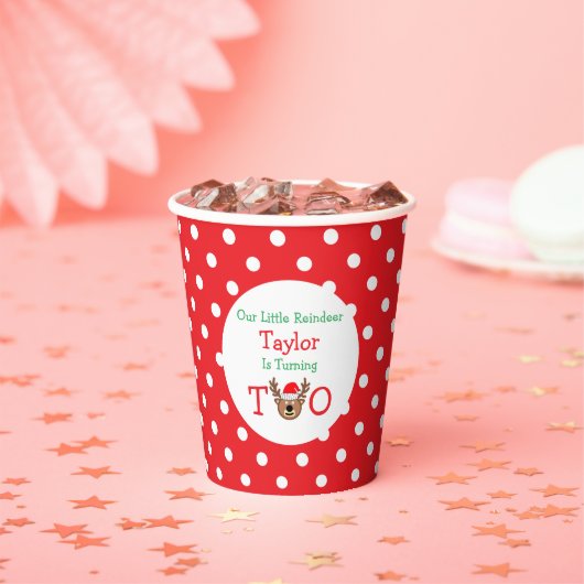 Reindeer 2. Geburtstag Pappbecher (Insitu)