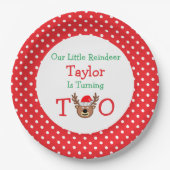 Reindeer 2. Geburtstag Pappteller (Vorderseite)