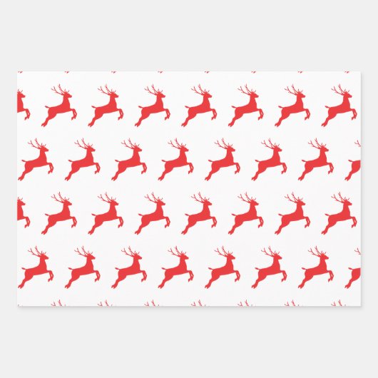 Reindeer And Trees Christmas Pattern Gift Wrapping Geschenkpapier Set (Vorderseite 3)