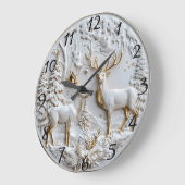 Reindeer Antlers Christmas Spirit Große Wanduhr (Winkel)