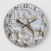 Reindeer Antlers Christmas Spirit Große Wanduhr (Vorderseite)