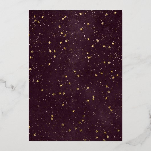 Reindeer Antlers Modern Burgund Weihnachts-Party Folieneinladung (Rückseite)