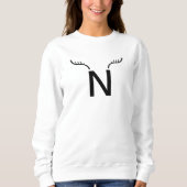 Reindeer Antlers Modern Initial Christmas Monogram Sweatshirt (Vorderseite)