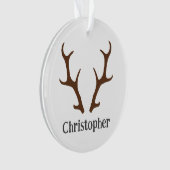 Reindeer Antlers Personalisiert Name Holiday Ornament (Vorderseite)