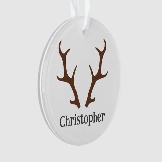 Reindeer Antlers Personalisiert Name Holiday Ornament (Vorderseite)