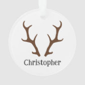 Reindeer Antlers Personalisiert Name Holiday Ornament (Rückseite)