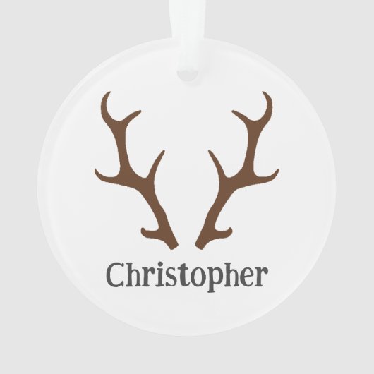Reindeer Antlers Personalisiert Name Holiday Ornament (Rückseite)