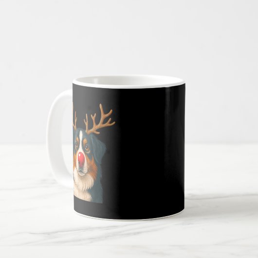 Reindeer Australian Shepherd Christmas Aussie Dog  Kaffeetasse (Vorderseite Links)