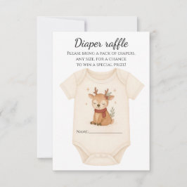 Reindeer Baby Shower Diaper Raffle RSVP Karte