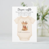 Reindeer Baby Shower Diaper Raffle RSVP Karte (Stehend Vorderseite)
