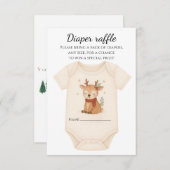 Reindeer Baby Shower Diaper Raffle RSVP Karte (Vorne/Hinten)